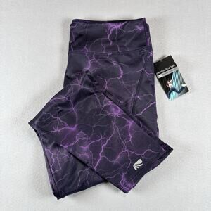 Marika Tech Women's XL Purple Black Marble Print Leggings NWT